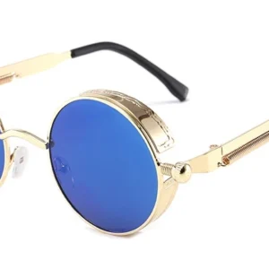 New Metal Steampunk Sunglasses Men Women Fashion Round Glasses Brand Design Vintage Sunglasses High Quality - AliExpress 200000297 - Lenses Color : C11