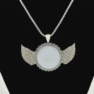 Personalized Full Set Of Necklaces, Printable Angel Wings Necklace, Home Decoration With Diamonds, Gift For Friends - AliExpress 15 - Color : Silver