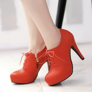 Elegant Lace-Up High Heel Ankle Boots