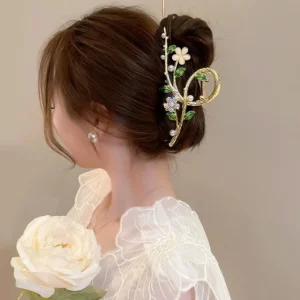 1pcs Faux Pearl Decor Flower Design Hair Claw Boho - AliExpress 200000297
