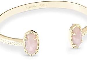 Kendra Scott Elton Cuff Bracelet for Women, Fashion Jewelry, 14k Gold-Plated, Rose Quartz: Clothing, Shoes & Jewelry