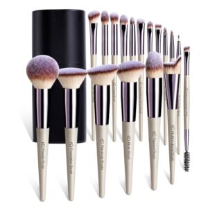 BS-MALL Makeup Brush Set 18 Pcs Professional Foundation Powder Concealers Eyeshadow Blush Synthetic Makeup Brushes with Labeled instruction Black Case Upgraded Version : Beauty & Personal Care