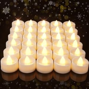 Amagic 30 Pcs Flickering Flameless LED Tea Lights Battery Operated, White | 200+ Hours Long Lasting Electric Candle for Wedding Table Centerpiece, Party, Holiday Decor, Halloween, Christmas,Birthday : Tools & Home Improvement