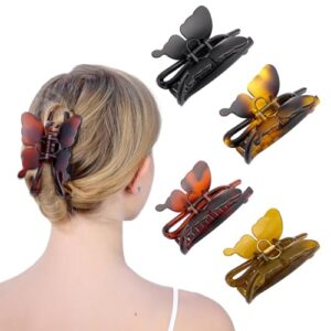 Butterfly Hair Clips,large butterfly hair clips 4.4 inch Nonslip Strong Hold Claw Clips for Women and Girls, large hair clips for thick hair Accessories for Women and Girls Giftļ¼4PCSļ¼ : Beauty & Personal Care