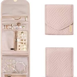 BAGSMART Travel Jewelry Organizer Case Foldable Jewelry Roll,Soft Pink | Small Travel Jewelry Organizer Case Foldable Small Jewelry Roll for Journey Rings, Necklaces, Earrings, Bracelets,Mini : Clothing, Shoes & Jewelry