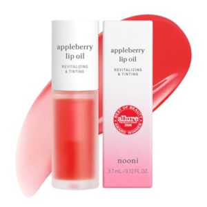 NOONI Korean Lip Oil - Appleberry - pH Color-Changing Plumping Lip Gloss | 24HR Hydration, Moisturizing Formula, Natural Plumping Effect, Waterproof, Glossy Finish, Gifts for Women, Stocking Stuffers : Beauty & Personal Care