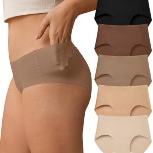 SHARICCA Womens Seamless Underwear No Show Hipster Panties Invisible Lightweight Nuage Bikinis Briefs Microfiber Pack，5P01,M at Amazon Women’s Clothing store - Color : All Black - Size : 3X-Large