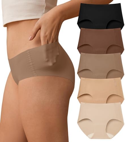 SHARICCA Womens Seamless Underwear No Show Hipster Panties Invisible Lightweight Nuage Bikinis Briefs Microfiber Pack,5P01,M at Amazon Women’s Clothing store - Color : All Black - Size : 3X-Large