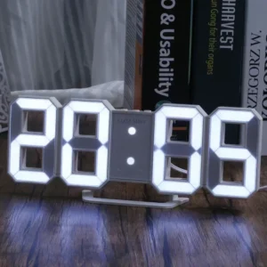 3D LED Digital Clock Wall Decoration Glow Night Mode Decoration for Bedroom Adjustable Electronic Watch Room Decor Aesthetics - AliExpress 15 - Color : 01