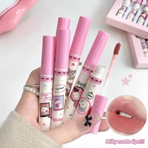 Gege Bear 6PC Velvet Lip Mud Set, Soft Matte Mousse Lip Tint, Lightweight Non-Drying Liquid Lipstick Gift Box, 6 Nude Shades Kit - Color : 1 Set GX1620