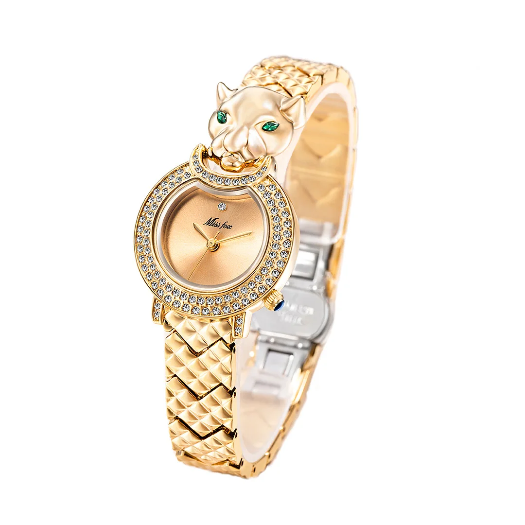 Ultra Thin Leopard Small Dial Quartz Watch for Women with Chain Bracelet Style Waterproof Butterfly Clasp - AliExpress 1511 - Color : W592-1 - Image 2