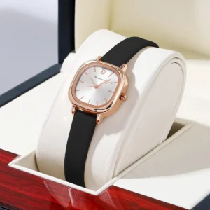 Women Minimalist Watch Fashionable Square Mini Dial Rose Gold Leather Watch 3ATM Waterproof Quartz Movement Ladies Watches reloj - AliExpress 1511 - Color : 2491-H-FH