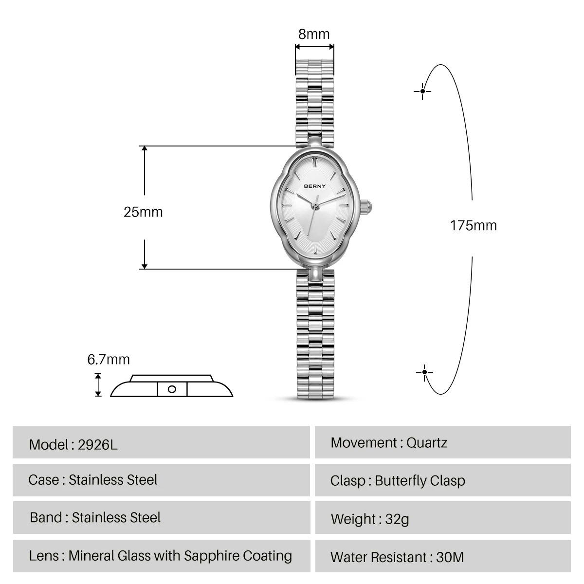 BERNY Women Wristwatch Small Quartz Jewelry Bracelet Set Minimalist Watch Multicolor Exquisite Simple Fashion Ladies Watches - AliExpress 1511 - Color : 2926L-A - Image 6