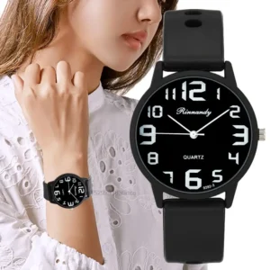 Women's Silicone Quartz Watch 36mm Minimalist Fashion Wristwatch - Color : Nude colours