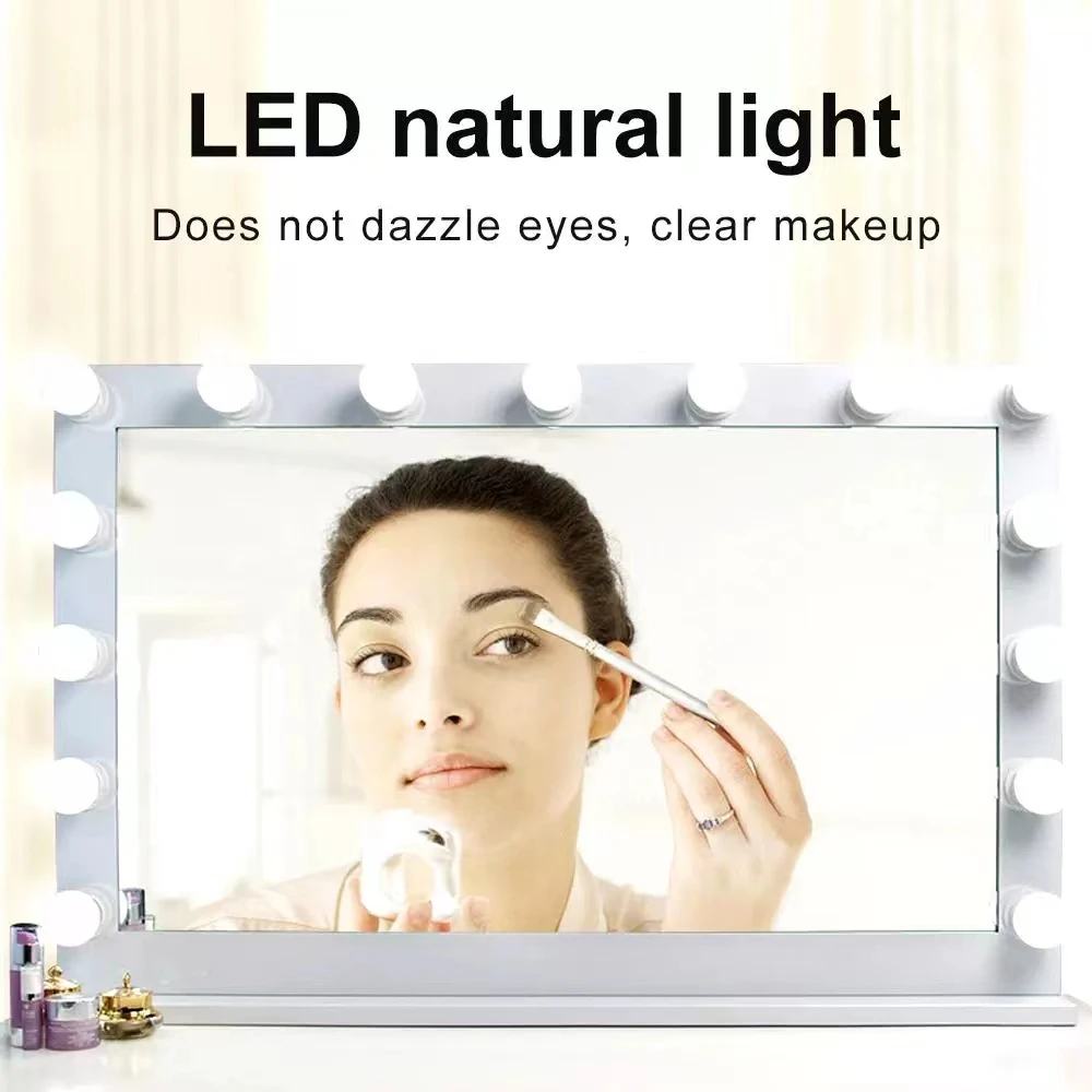 LED Light Paste Mirror Makeup Light Bulbs, Makeup Mirror Vanity Led 5v 2A Light Bulbs, Led Lamp USB Cosmetic Lighted Table,10pcs - AliExpress 39 - Lampshade Color : 6 Bulbs - Color Temperature : 3 Colors 3000-6500K - Image 2