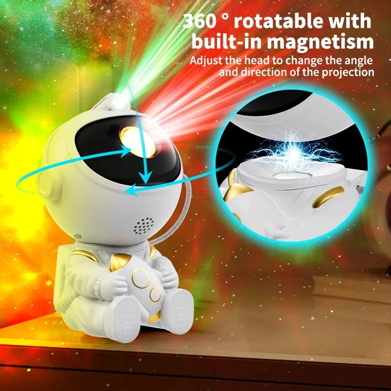 Astronaut LED Star Galaxy Projector Night Light - Starry Sky Ambiance Mood Lamp for Bedroom & Room Decor, Creative Children’s Gi - AliExpress 39 - Color : WHITE - Emitting Color : Aircraft - Image 3