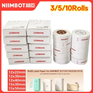 Niimbot D11/D101/D110 Mini Portable Printer White Tape Sticker Papers Waterproof Anti-Oil No Glue Thermal Label Printer Rolls - AliExpress 7 - Color : 3Rolls 12-30mm