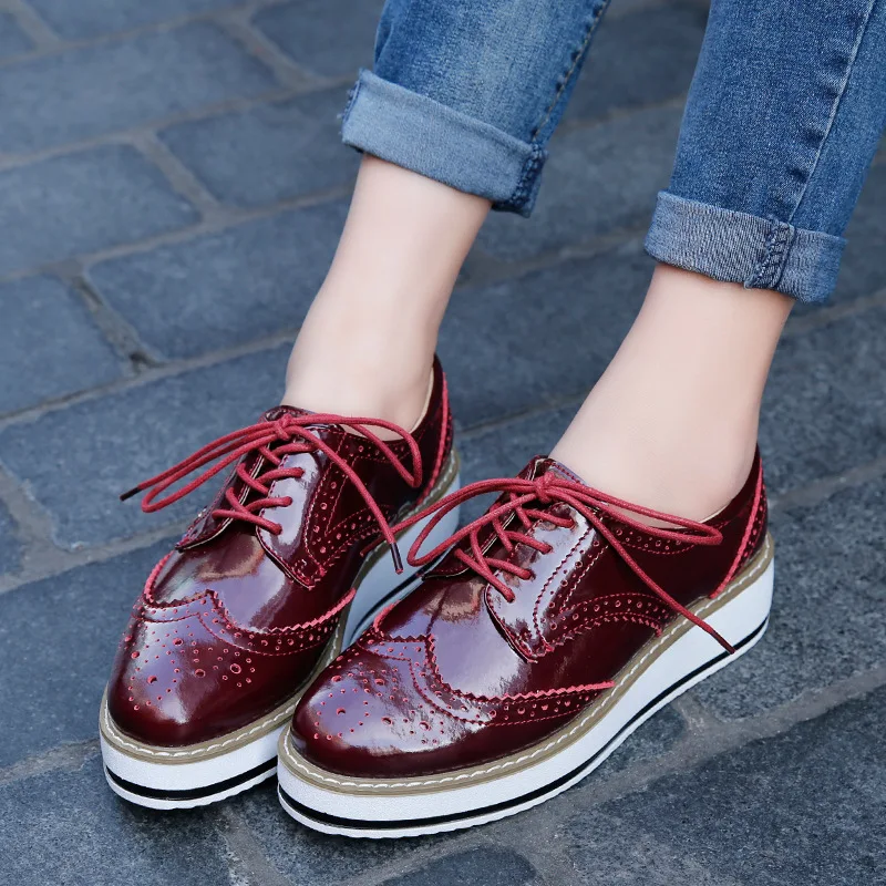 Women Loafers Shoes Leather Thick Heels Oxford Shoes Female Lace Up British Style Lady Formal Bullock Shoes Platform Espadrilles - AliExpress 322 - Color : Suede Black - Shoe Size : 35 - Image 6