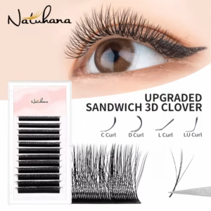 NATUHANA 3D W-Shaped Black Eyelash Extensions