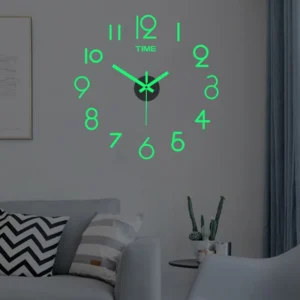 Reloj De Pared Luminous Wall Clock DIY Quartz Watch Clocks Acrylic Mirror Stickers Horloge Murale Wall Decor Home Decoration HOT - AliExpress 15 - Color : No Luminous Gold I - Sheet Size : Diameter 40-60cm