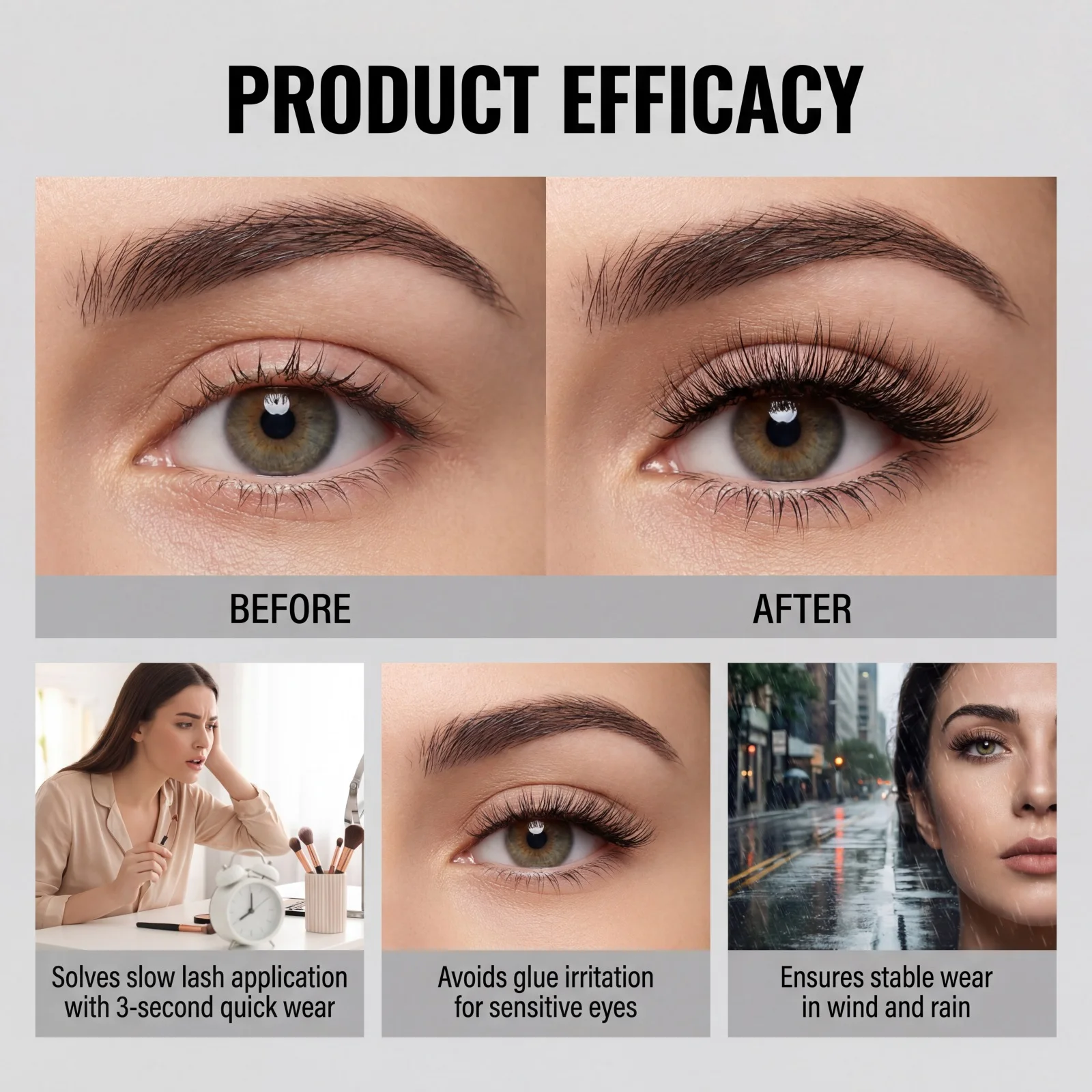 Nymixa Magnetic Eyelashes Kit Wispy Natural 3D Faux Mink Lashes No Glue Reusable Soft Half Lashes with Magnetic Eyeliner Tweezer - AliExpress 66 - Color : Curling Style 1Set - Image 3