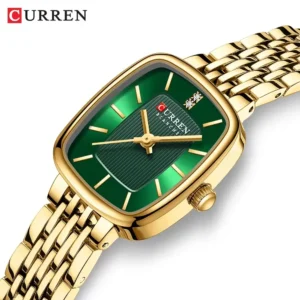 Curren 9093 Square Quartz Watch for Ladies, Waterproof Minimalist Casual Wristwatch with Stainless Steel Strap - AliExpress 1511 - Color : K