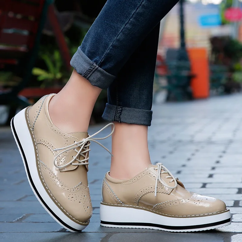 Women Loafers Shoes Leather Thick Heels Oxford Shoes Female Lace Up British Style Lady Formal Bullock Shoes Platform Espadrilles - AliExpress 322 - Color : Suede Black - Shoe Size : 35 - Image 5