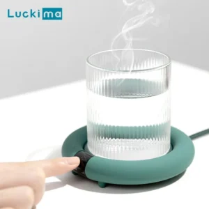 Electric Coffee Mug Warmer 3-Temp Adjustable - Color : Green-US Adapter