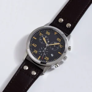 Chronograph Watches 42mm Pilot Japanese JS05 Men Quartz Wristwatch Stopwatch 24 Hours Function - AliExpress 1511 - Color : JS05-BROWN