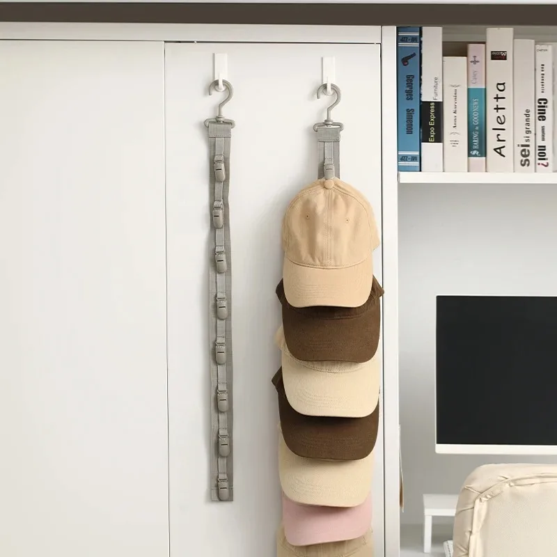 Wardrobe Hat Rack Hanging Rope Hat Storage Clips Hat Organizer Display for Baseball Caps Hat Hanger for Closet Door and Bedroom - AliExpress 15 - Color : Khaki - Ships From : China Mainland - Image 4