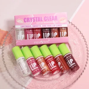 6 Pieces Glass Mirror Lip Gloss Set Hydrating Lightweight Lip Balm Glossy Shimmer Sheer Tint Peach Cherry Pink - AliExpress 66 - Color : P7240