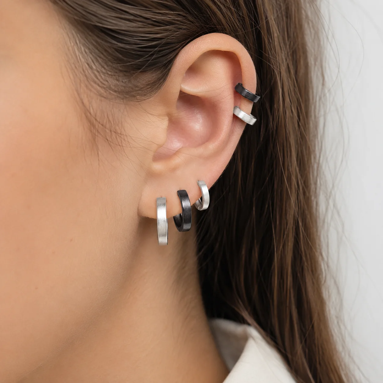 925 Sterling Silver Hoop Earrings for Women Men Brushed Huggie Earrings Minimalist Small Medium Large Size Jewelry Gift - AliExpress 36 - Gem Color : NS2705 - Image 2
