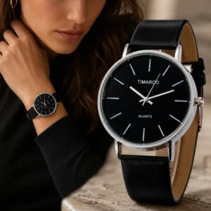 Minimalist Women Watch Fashion Ultra‑thin Alloy Case Leather Strap Analog Quartz Wristwatch Business Casual Ladies Watch Reloj - AliExpress 1511 - Color : Black White