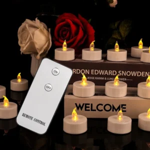 Battery Operated Tea Light Candles with Remote Control 12/24Pack Flameless Flickering LED Realistic and Bright Electric Candles - AliExpress 39 - Emitting Color : 6 Pcs