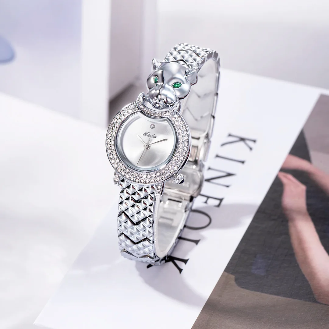 Ultra Thin Leopard Small Dial Quartz Watch for Women with Chain Bracelet Style Waterproof Butterfly Clasp - AliExpress 1511 - Color : W592-1 - Image 4