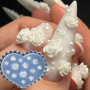 3D Flower Nail Molds Silicone Nail Tools Rose Camellia Flower Nail Charms Resin Molds Nail Art Carving Floral Resin Accessories - AliExpress 66 - Color : A