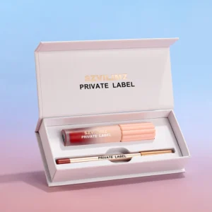 Private Label Lipgloss Lipliner Kit Custom Logo 12-color Long-lasting Lip Liner and 58-color Screw-cap Matte Gloss Set Makeup - Color : 5pcs NO LOGO