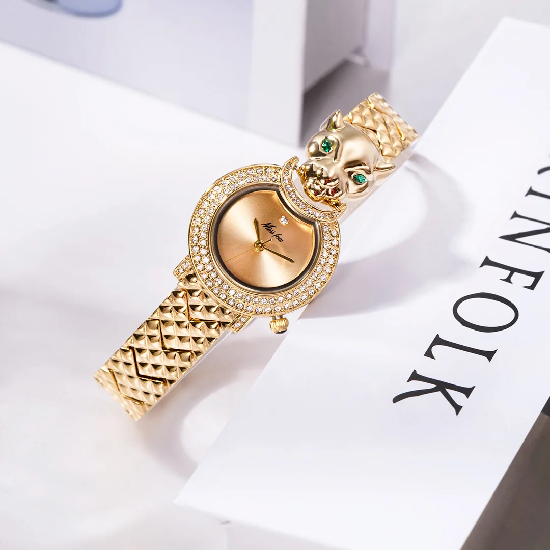 Ultra Thin Leopard Small Dial Quartz Watch for Women with Chain Bracelet Style Waterproof Butterfly Clasp - AliExpress 1511 - Color : W592-1 - Image 3
