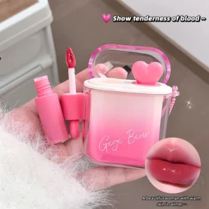 GEGE BEAR Water Gloss Velvet Matte Lip Glaze Combination Two-pack Mirror Matte Headphone Shaped Pendant Lipstick - AliExpress 66 - Color : 02