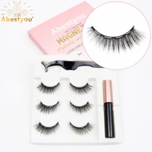 Abestyou Micro 5 Magnets Natural Long 3d 3pairs False Mink Magnetic Lashes With Eyeliner Tweezers Eyelashes Holder Makeup Kits - AliExpress 66 - Color : A6038